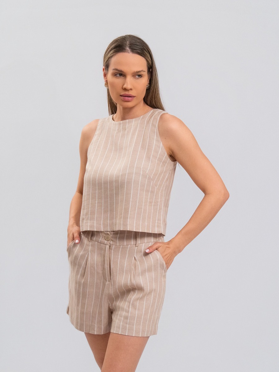 Blusa Regata Reisen Listrada Linho