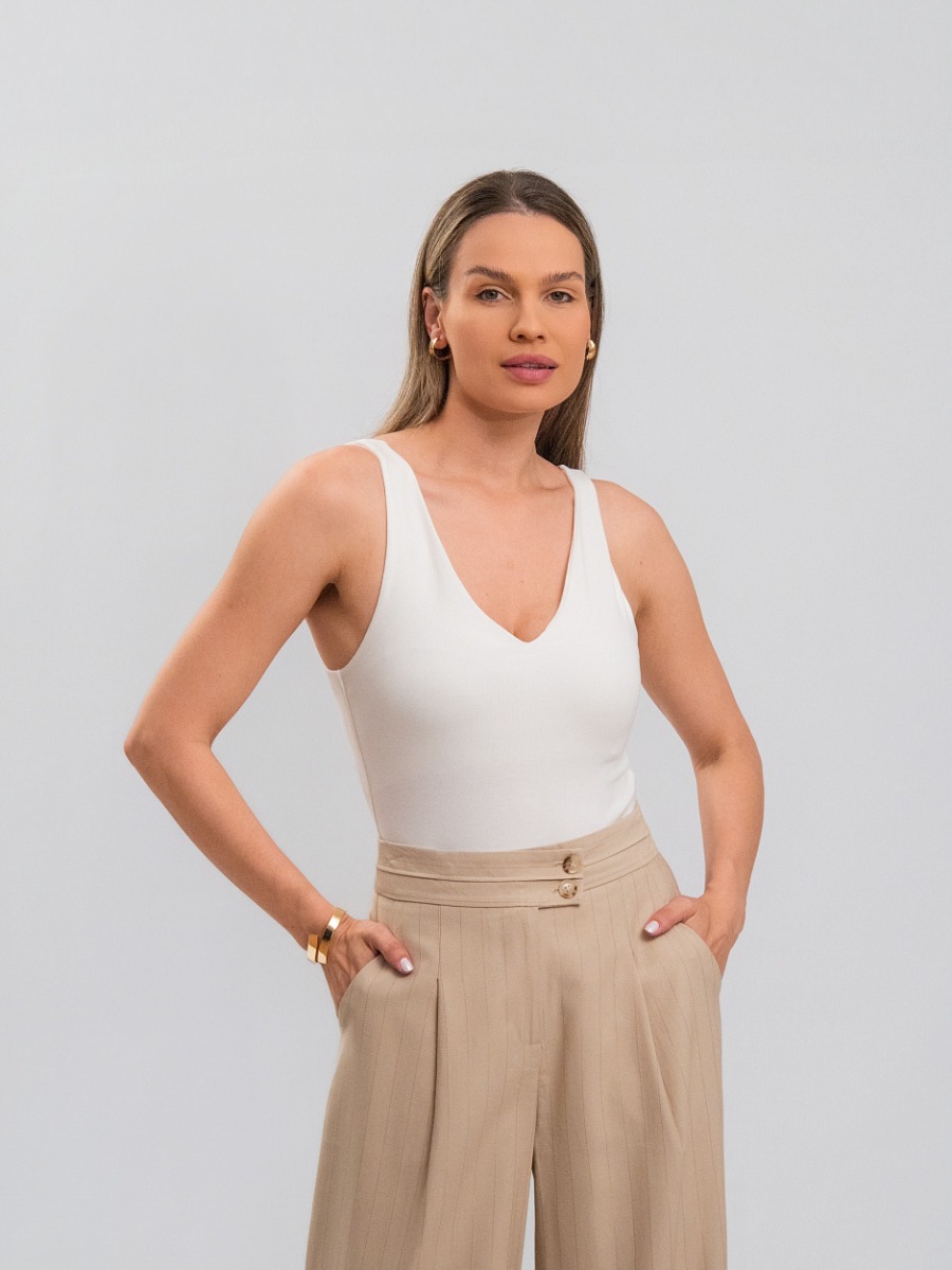 Body Reisen Decote V Off White