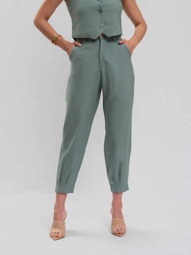 Calça Reisen Alfaiataria Cenoura Verde