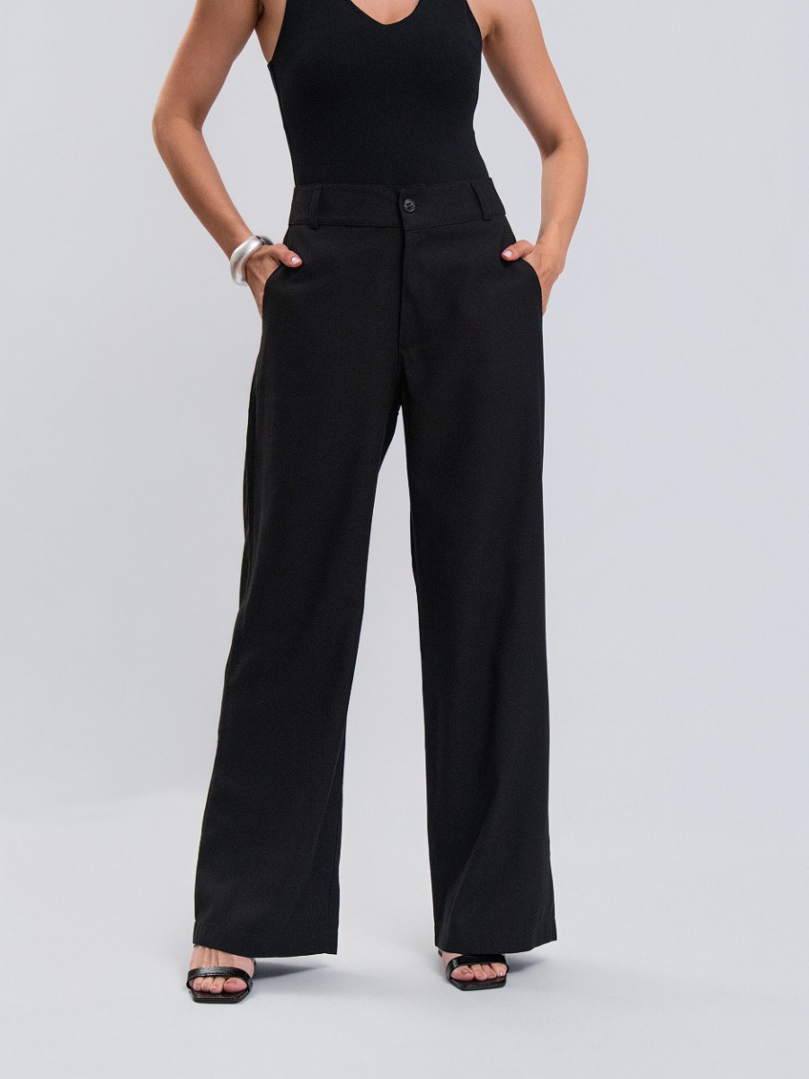 Calça Reisen Wide Leg Alfaiataria Preto
