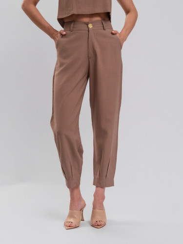 Calça Reisen Alfaiataria Cenoura Castanho