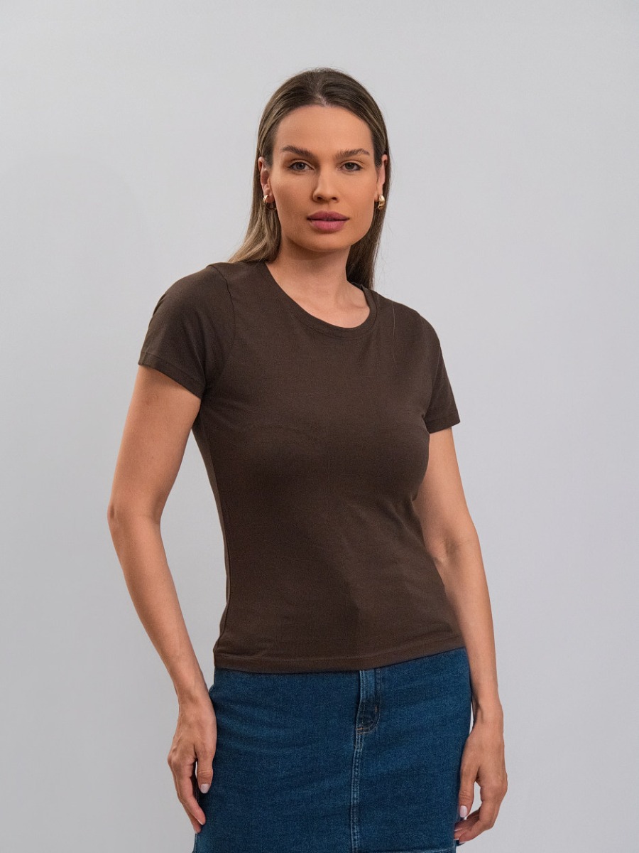 T-shirt Reisen em Algodão Peruano Marrom