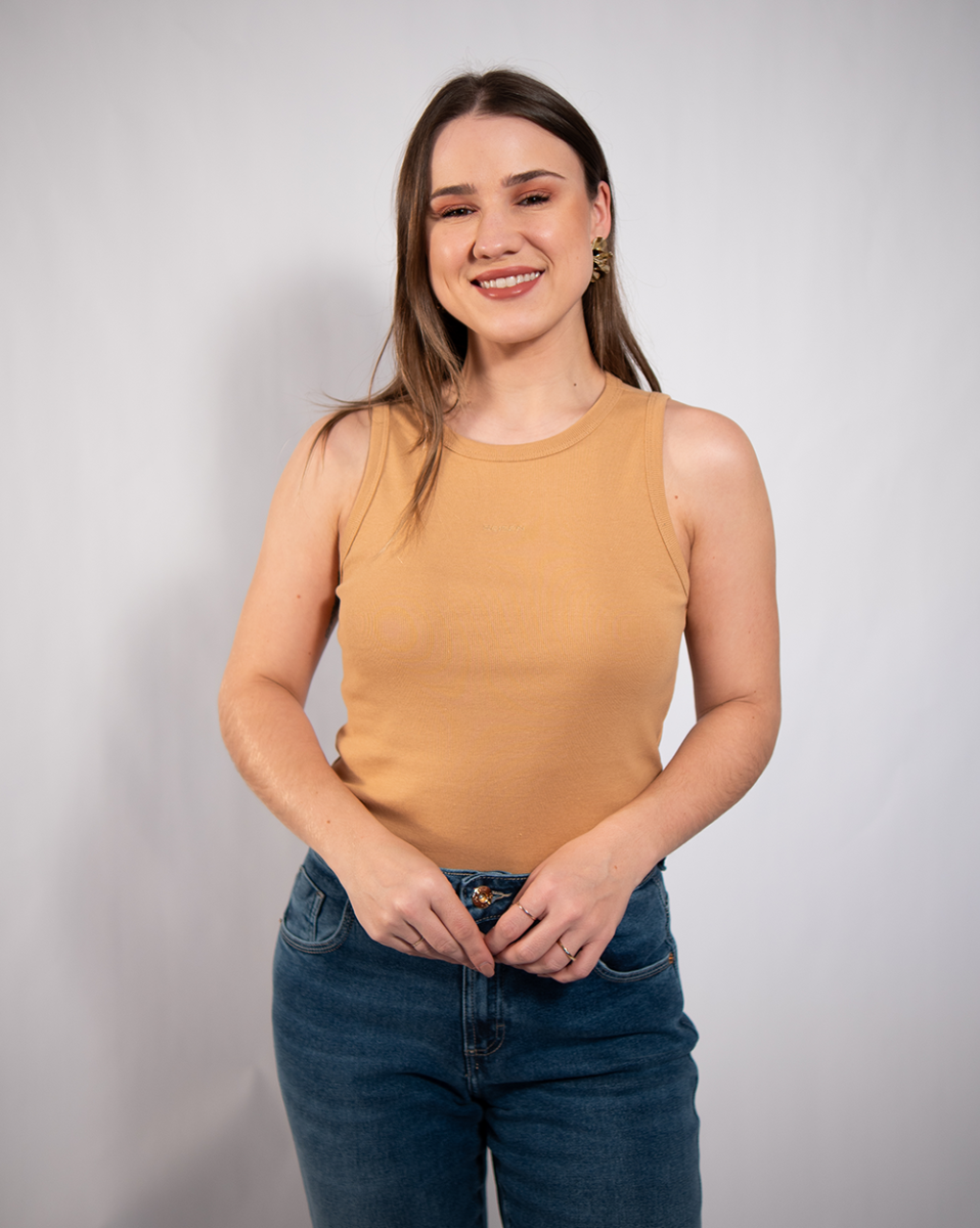 Regata Reisen Canelada Com Logo Bordado Bege