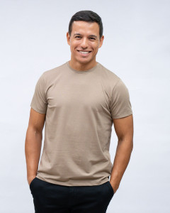 Camiseta Algodão Peruano Reisen Caqui