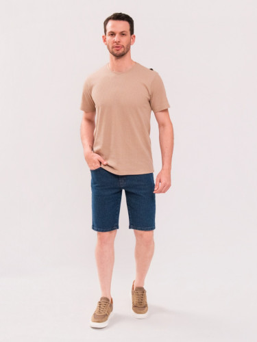 Bermuda Reisen Slim Lavagem Clássica Jeans Escuro