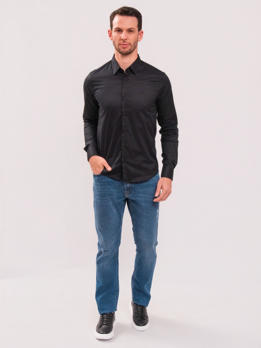 Calça Jeans Reisen Slim com puídos cor média