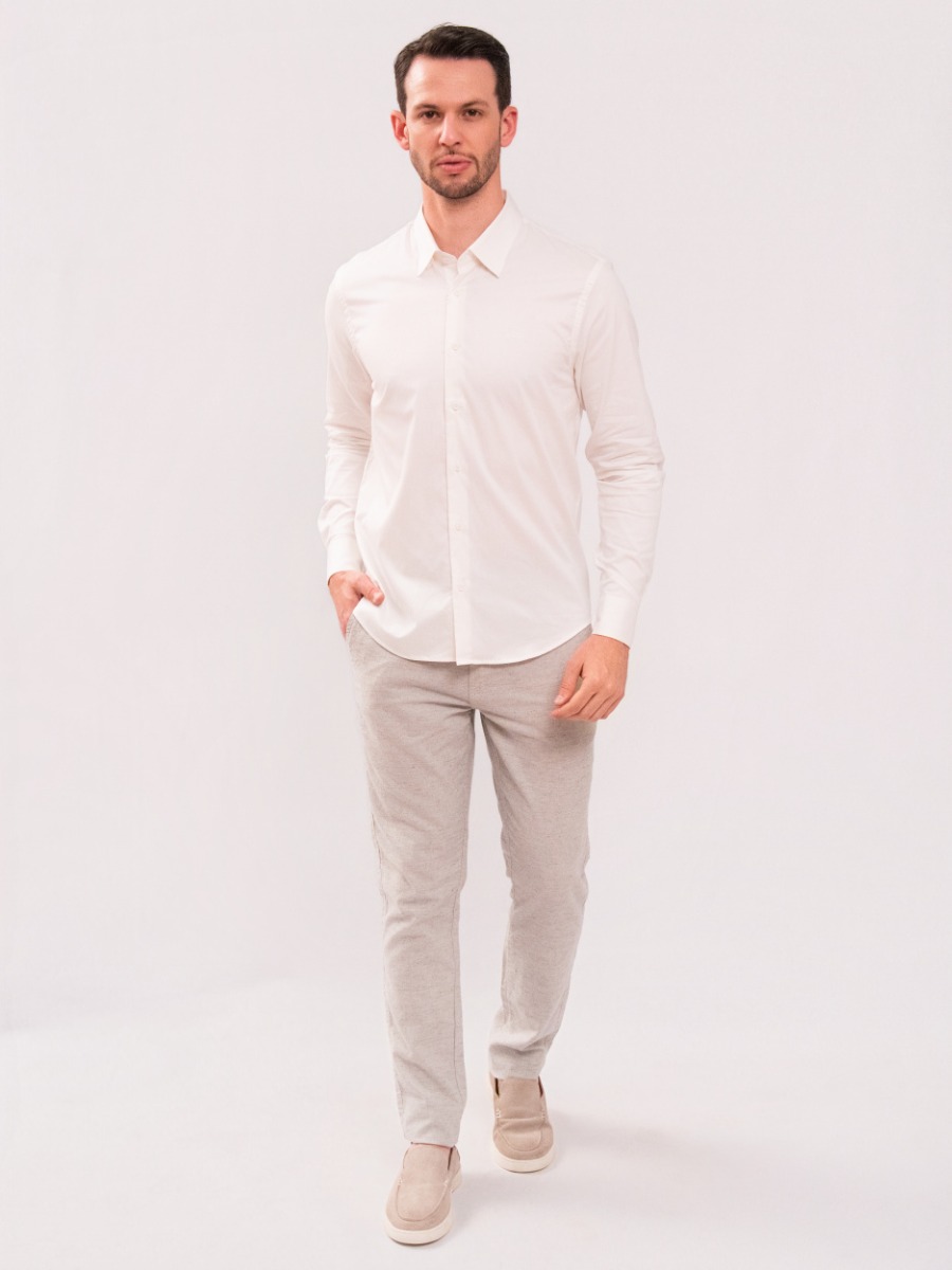 Calça Reisen Slim Mesclada Cinza