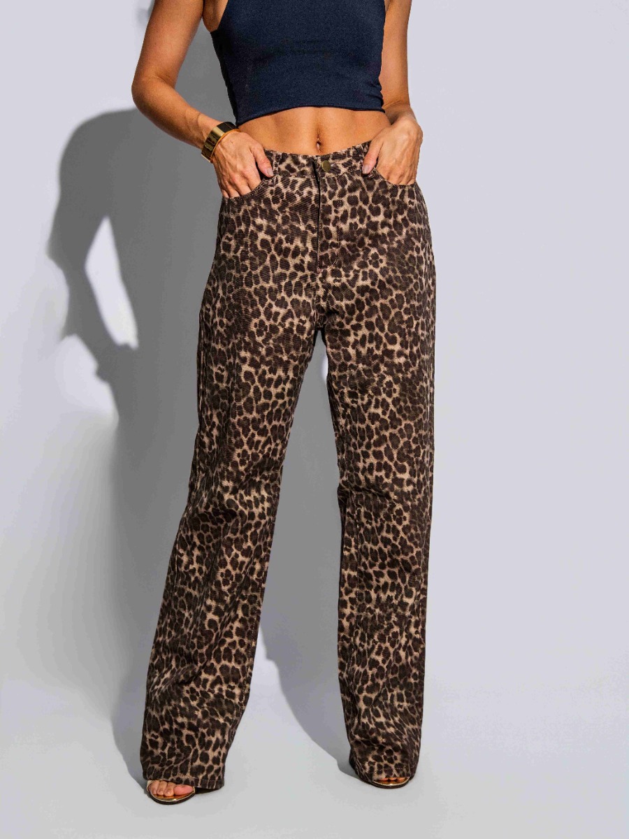 Cal&ccedil;a Reisen Wide Leg Estampada On&ccedil;a