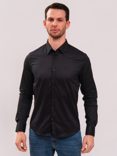 Camisa Reisen Manga Longa Slim Preto