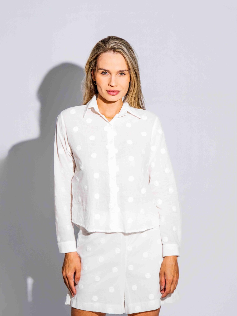 Camisa Reisen Regular com Bordados Branco