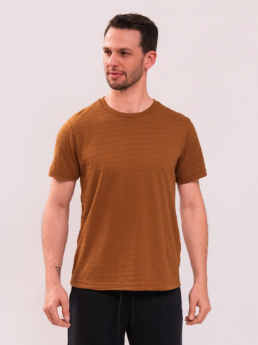 Camiseta Reisen Manga Curta com Textura Camel