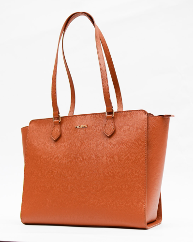 Bolsa Tote Grande Zíper Frontal Floater Caramelo