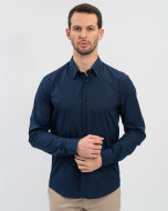 Camisa Slim Reisen em Algodão com Elastano Azul