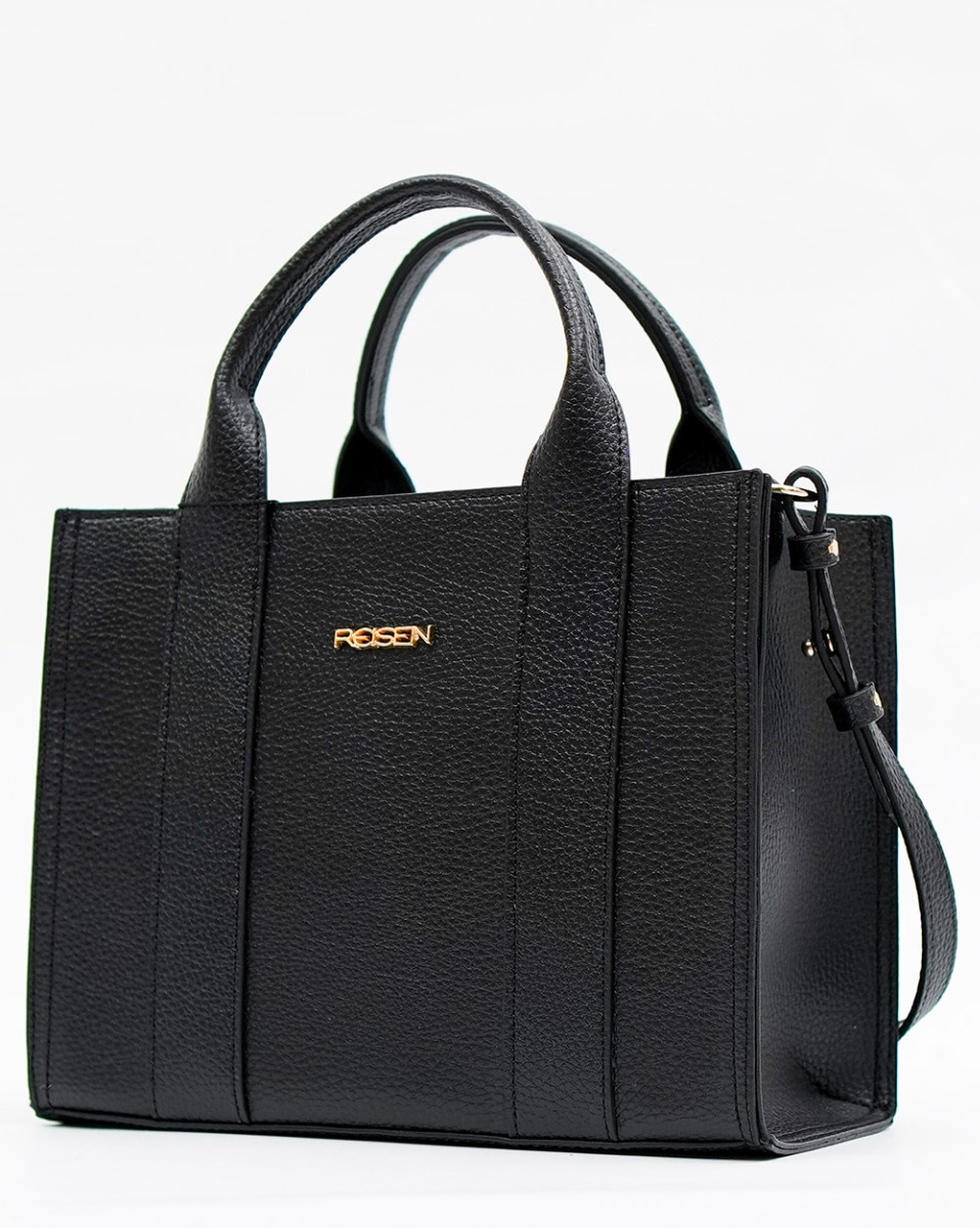 Bolsa Reisen Tote Média Estruturada Listras Frontal Floater Preto