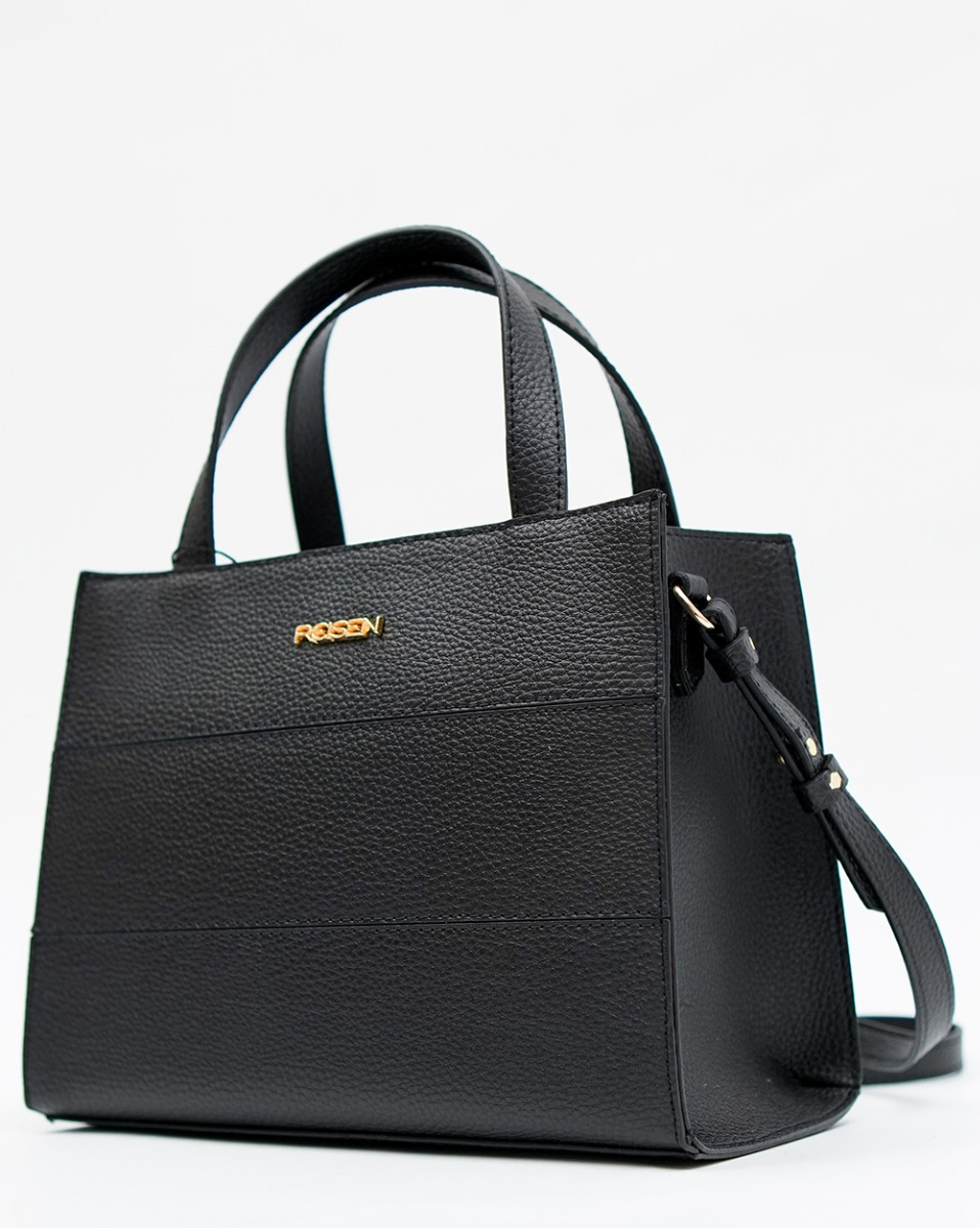 Bolsa Reisen Tote Média Estruturada Com Detalhe Em Costura Floater Preto