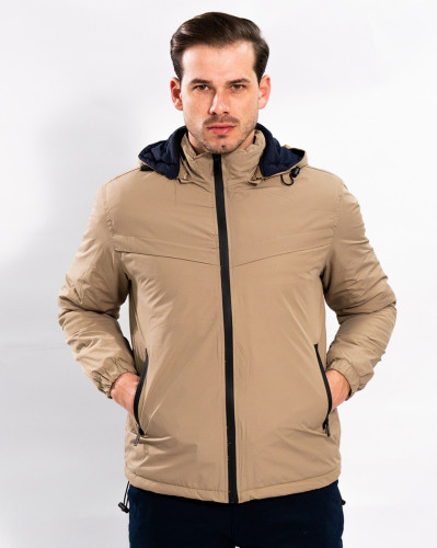 Jaqueta Reisen Com Capuz Nylon Bege