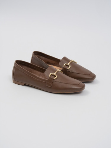 Mocassim Reisen em Couro com Detalhe Metal Marrom