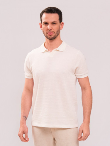 Polo Reisen com Textura Off White