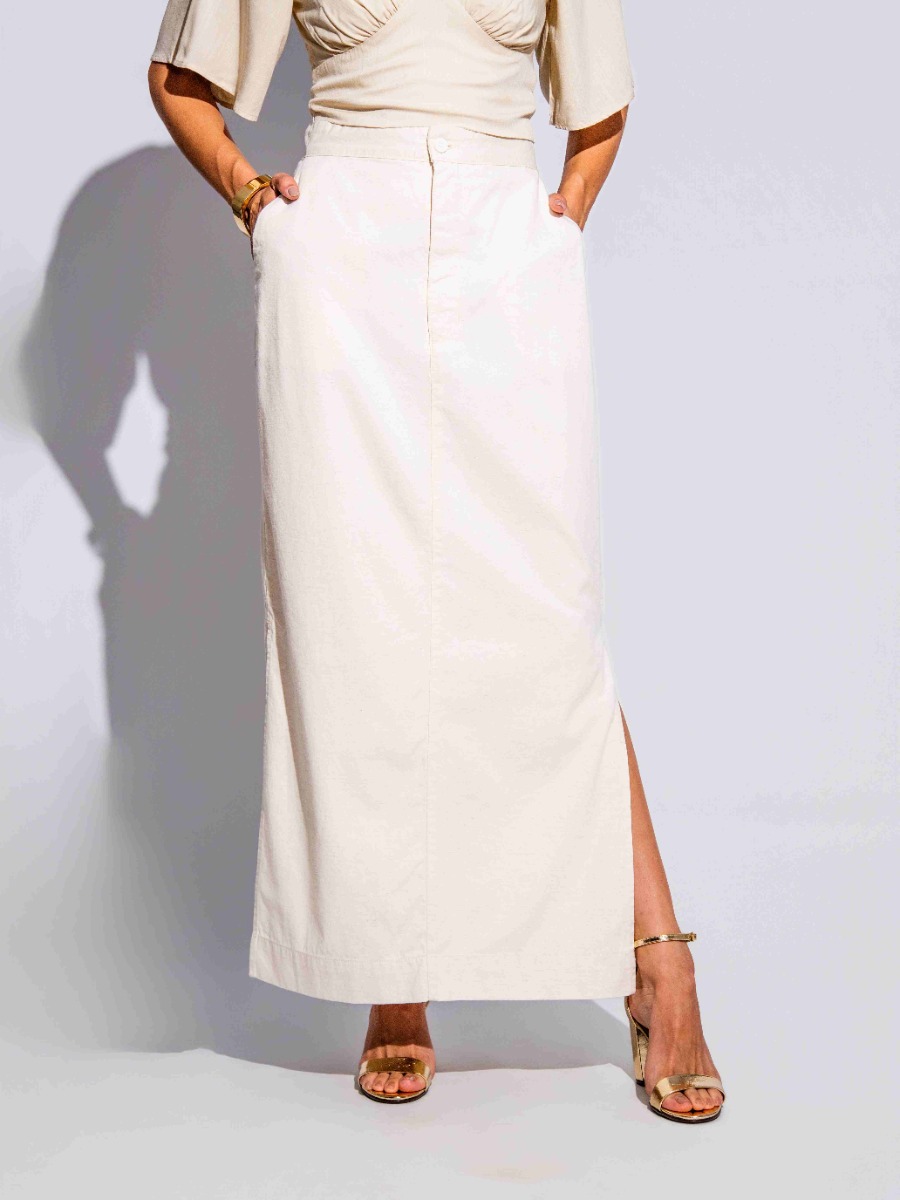 Saia Reisen Longa em Sarja Linho