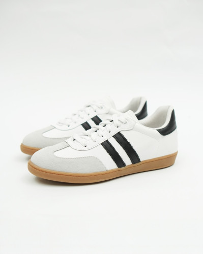 Tênis Reisen Couro Slim Preto e Branco