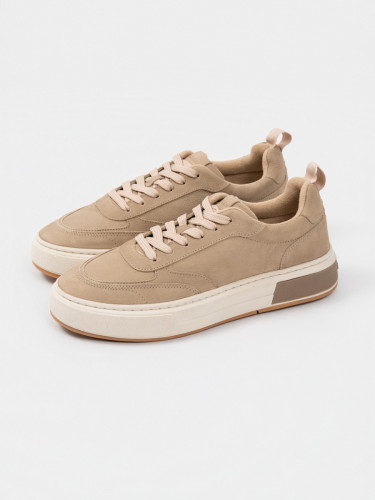 Tenis Reisen Casual em Couro Areia